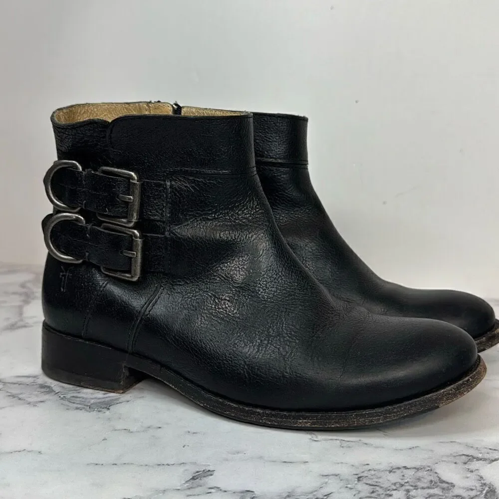 Frye Black Molly D Ring Boots Booties 6.5